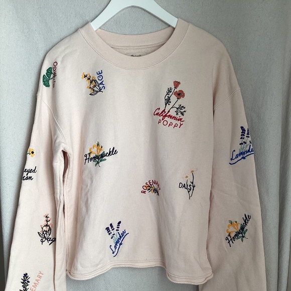 Madewell Tops - Madewell Sweatshirt with botanical embroidery